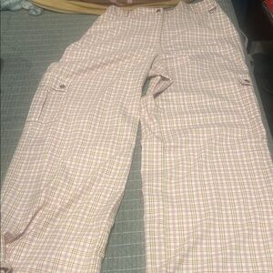Forever 21 Pink and White Plaid Pants